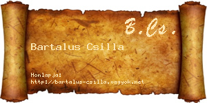 Bartalus Csilla névjegykártya